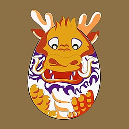 印花矢量圖 可愛(ài)卡通 卡通動(dòng)物 十二生肖 龍 免費(fèi)素材
