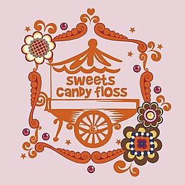 印花矢量圖 可愛卡通 花紋 花朵 文字 免費素材