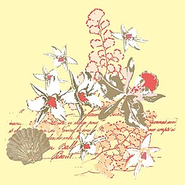 印花矢量圖 圖文結(jié)合 植物 花朵 蝴蝶 免費素材