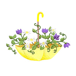 繡花 植物 花朵 生活元素 傘 免費(fèi)素材
