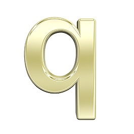 一个小写字母从闪亮的金色字母集