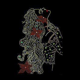 燙鉆 人物 女人 植物 花朵 免費(fèi)素材