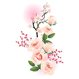 矢量圖 植物 寫意花卉 花朵 玫瑰 免費素材