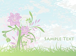 一個(gè)與花和垃圾背景摘要說(shuō)明