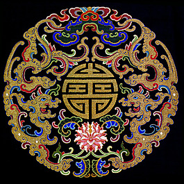 繡花 圖騰 龍 花朵 民族 免費(fèi)素材