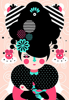 位圖 插畫 插畫師 Muxxi 女孩 免費(fèi)素材