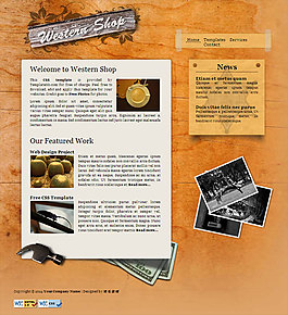 西方商店CSS網(wǎng)頁(yè)模板