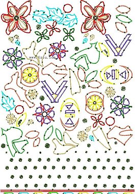 繡花 花紋 花朵 免費(fèi)素材