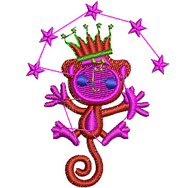 繡花 猴子 皇冠 星形 免費素材