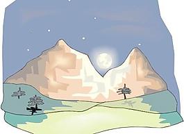 山峰高山矢量圖