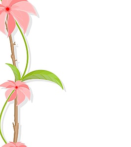 装饰花分支的旗帜