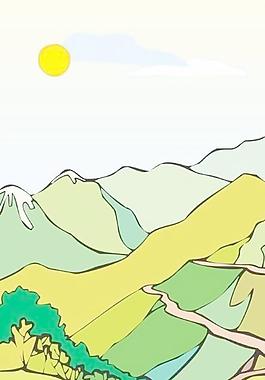 自然風(fēng)景矢量圖