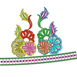 繡花 花紋 花朵 花邊 免費素材