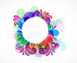 五顏六色的花的幀矢量插圖