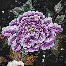 繡花 亮片 花朵 樹枝 免費素材