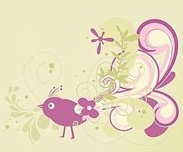 一個(gè)與花和鳥(niǎo)背景摘要說(shuō)明