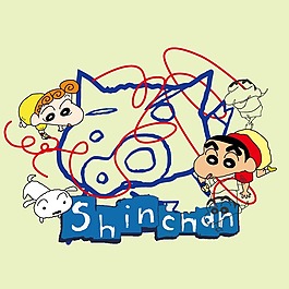 印花矢量圖 可愛卡通 卡通形象 蠟筆小新 豬 免費素材