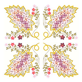 繡花 花邊 植物 植物花紋 花朵 免費(fèi)素材