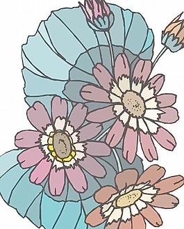 卡通矢量鮮花