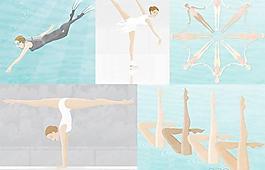 5款運動女性插畫