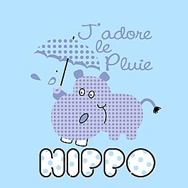 印花矢量圖 可愛卡通 卡通動物 河馬 生活元素 免費素材