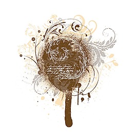 花与垃圾矢量插图