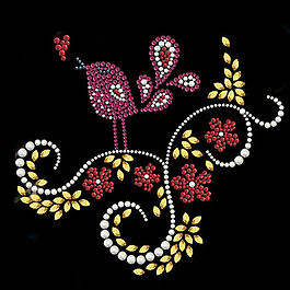 燙鉆 骷髏 花紋 樹葉 花朵 免費素材