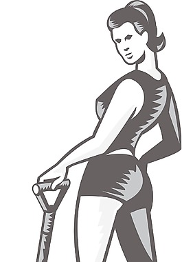 銷與鏟復(fù)古的女孩