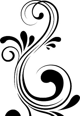 卷曲的花卉元素矢量