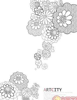 韓國花紋矢量圖