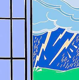 雷電下雨天氣