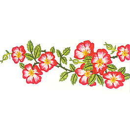 繡花 花朵 樹葉 樹枝 免費素材