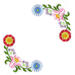 繡花 花紋 花朵 藤蔓 花邊 免費(fèi)素材