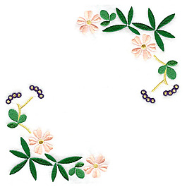 繡花 花紋 花朵 樹葉 花邊 免費(fèi)素材