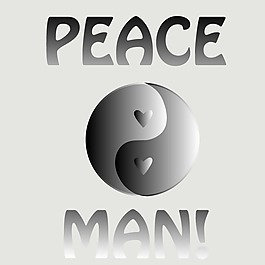 印花矢量圖 T恤圖案 太極 英文 色彩 免費(fèi)素材
