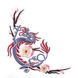 繡花 花紋 花邊 龍 花朵 免費(fèi)素材