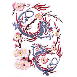 繡花 花紋 花朵 龍 免費(fèi)素材