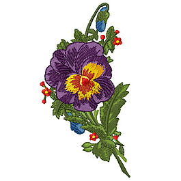 繡花 花朵 樹葉 免費素材