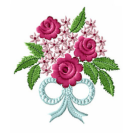 繡花 花朵 樹葉 蝴蝶結 免費素材