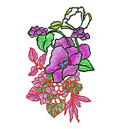 繡花 花朵 樹葉 免費(fèi)素材