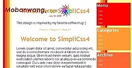 橙紅BLOG信息網(wǎng)頁模板