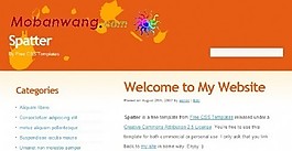 水痕橙色BLOG網頁模板