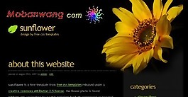 向日葵黑色BLOG网页模板