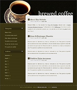 一杯咖啡主題BLOG網(wǎng)頁模板