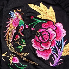 繡花 花朵 鳳凰 民族風 免費素材