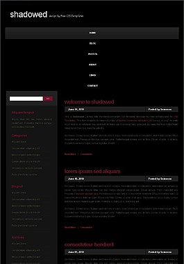 黑色陰影BLOG網(wǎng)頁(yè)模板