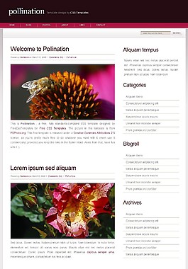 蜜蜂授粉BLOG網(wǎng)頁模板