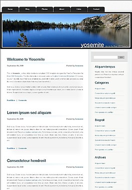 約塞米蒂公園主題BLOG網(wǎng)頁模