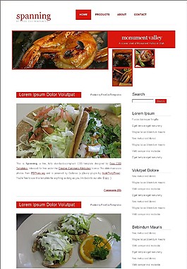 美食信息BLOG網(wǎng)頁(yè)模板