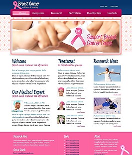 乳腺癌健康與治療網(wǎng)頁模板
